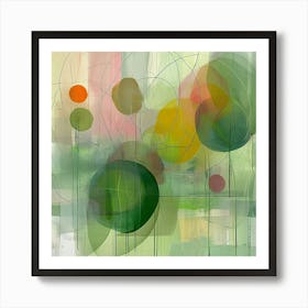 Abstract Green Spheres 1 Art Print