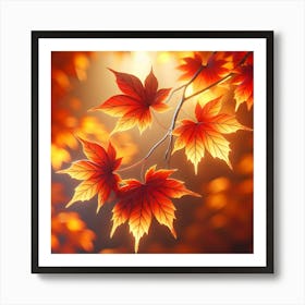 Autumn Leaves Background Art Print