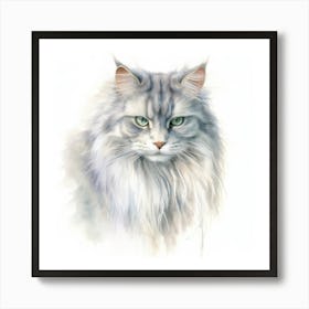 Australian Mist Longhair Cat Portrait 2 Art Print