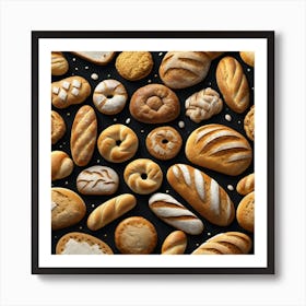 Realistic Bread And Flour Flat Surface Pattern For Background Use Trending On Artstation Sharp Foc (2) Art Print