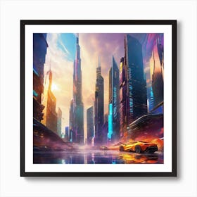 Futuristic City 128 Art Print