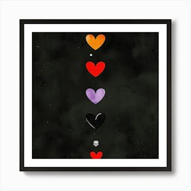 Hearts & Skull Art Print