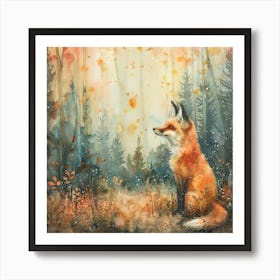 Fox In The Woods 1 Art Print