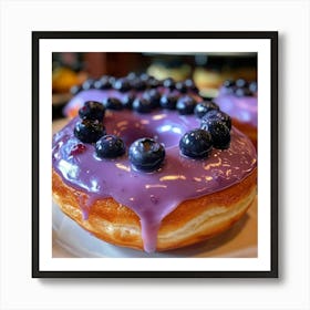 Donuts With Blueberry Glaze Art Print