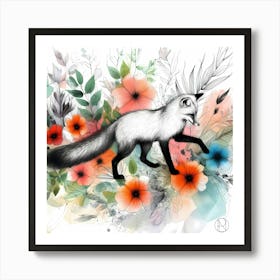 Playful Fox S Art Print