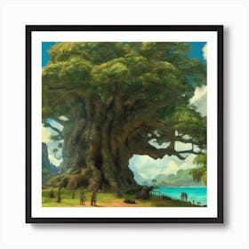 The Large Tree, Paul Gauguin 6 Art Print