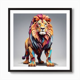 Geometric Lion Art Print