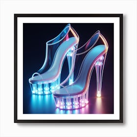 High Heeled Shoes with led lights Art Print