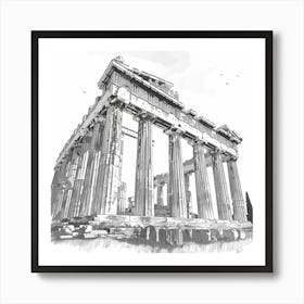 A Temple Of Olympian Zeus In Athens Hand Drawn S 1720009068 2 Art Print