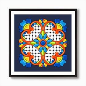 Mexican Floral Pattern 2 Art Print