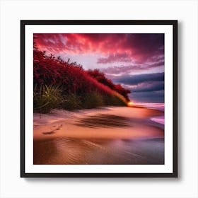 Sunset On The Beach 456 Art Print