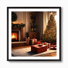 Christmas Tree In The Living Room 17 Art Print