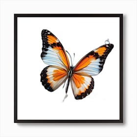 Butterfly On A White Background Art Print