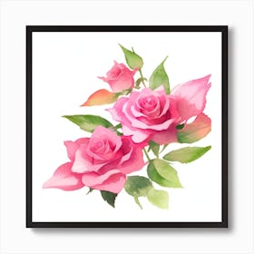 Watercolor Roses2 Art Print