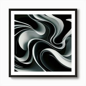 Black and White Abstract Art 407 Art Print