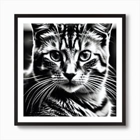 Black And White Cat 34 Art Print