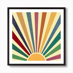 Retro Sunburst 4 Art Print