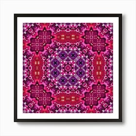 Ethnic Pattern Pink And Purple Art Print