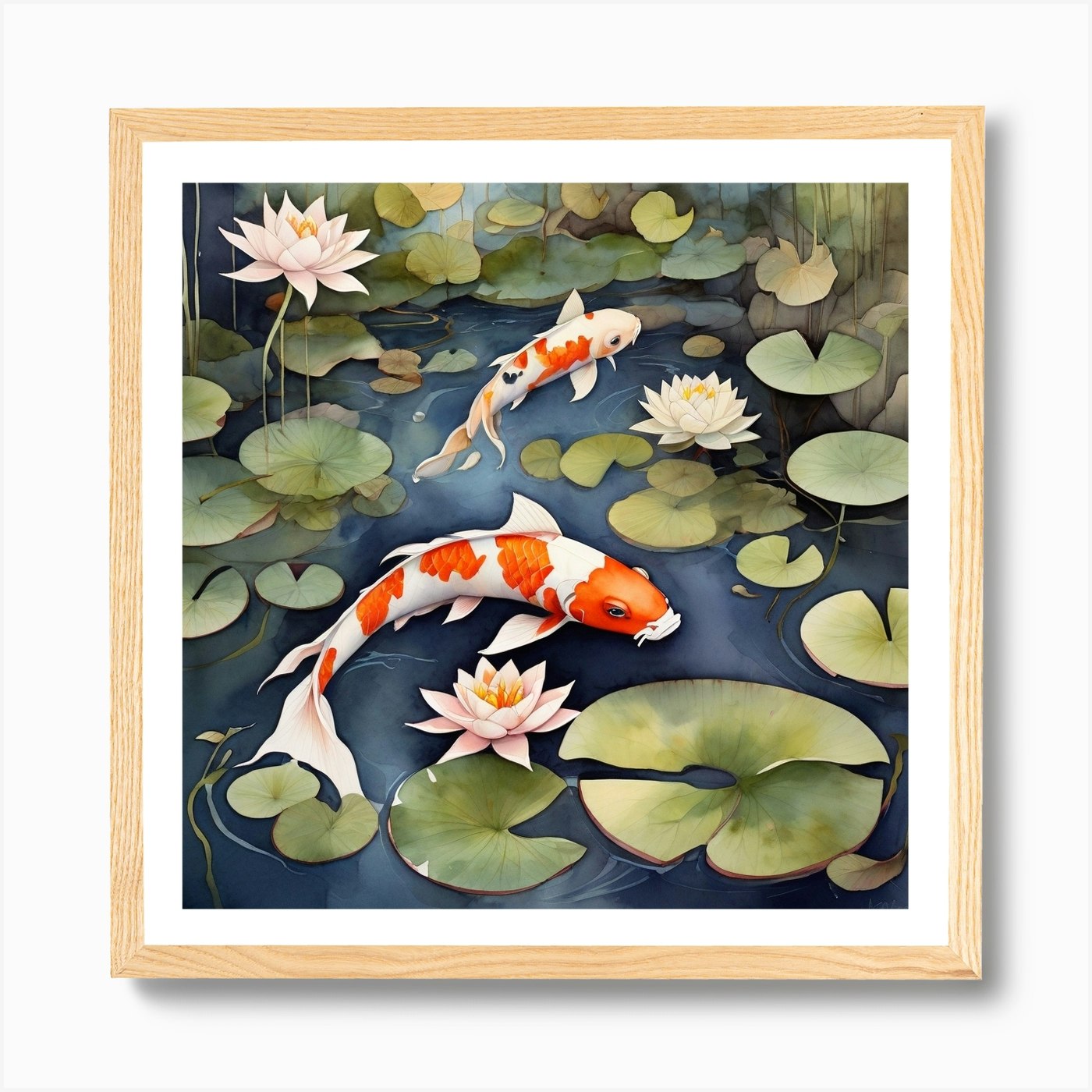 Serene koi fish pond 2 Art Print