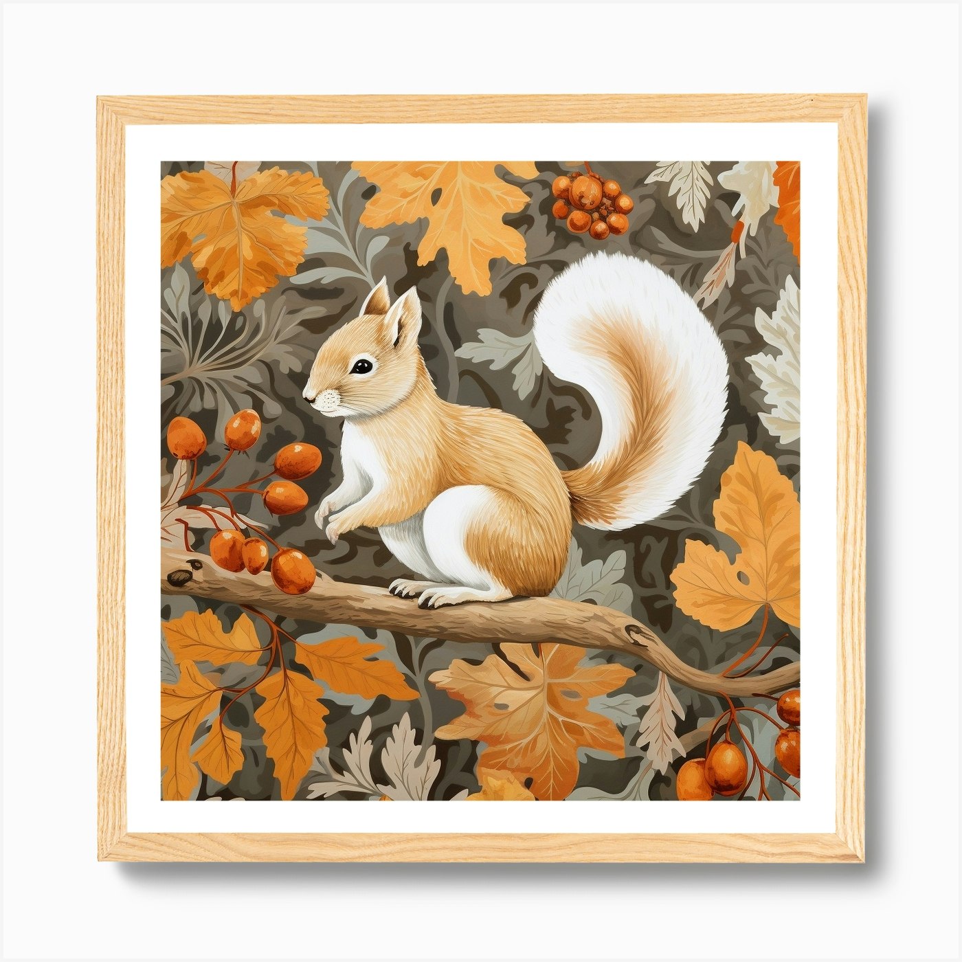 Squirrel glass cutting board Square - designer, autumn, fall