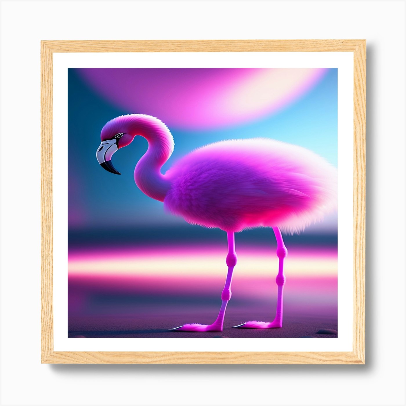 ATX Art Group LLC Pink Flamingo Framed On Canvas by Stanley Print