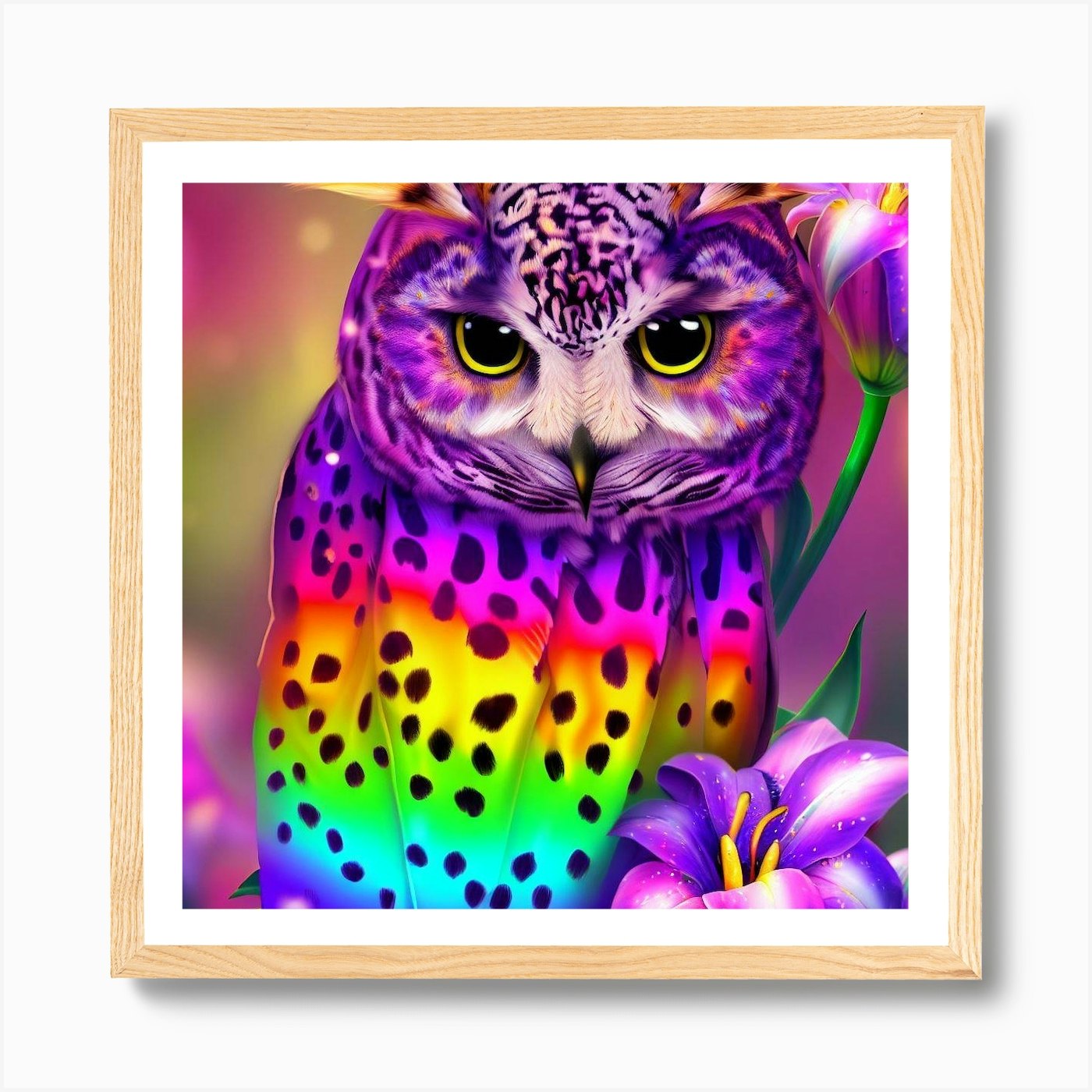 5D Diamond Painting Bright Colored Owl Kit - Bonanza Marketplace