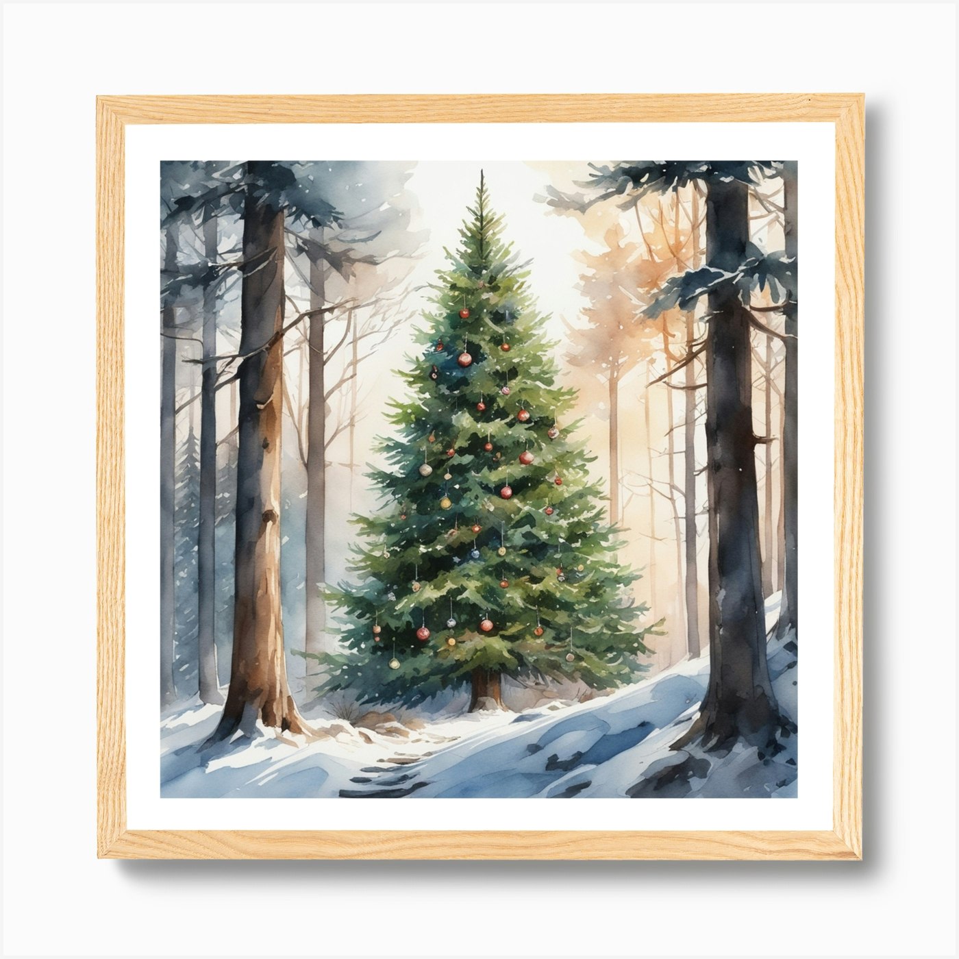 Watercolor Books Christmas Tree Art Board Print for Sale by Jessfm
