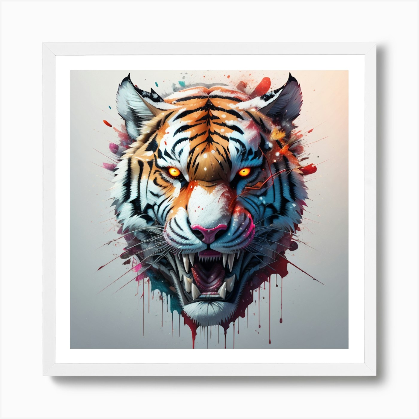 Moody Tiger Illustration Canvas Print by Call Of The Wild Studio - Fy