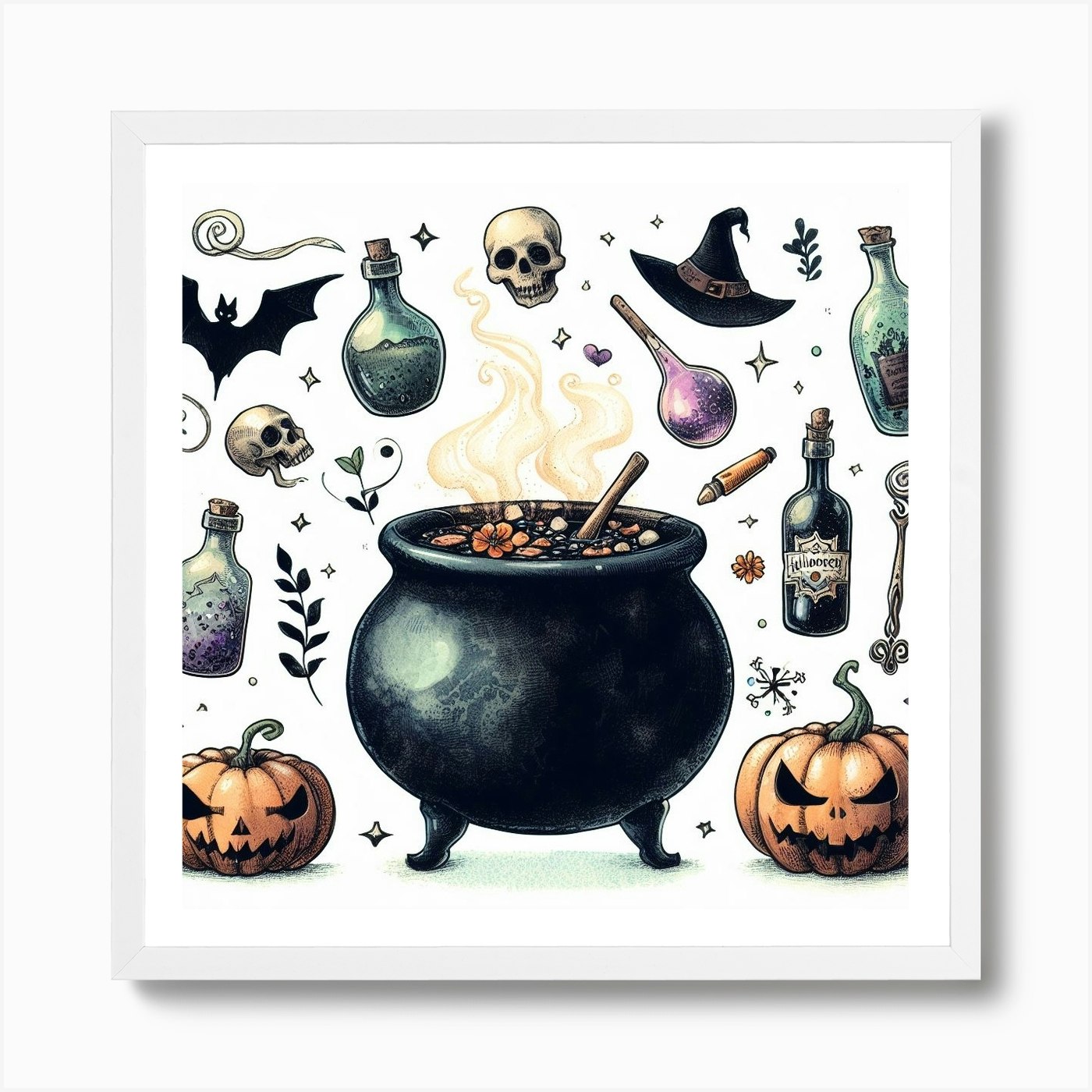 Halloween Cute Printable Wall Art, Spooky Halloween Decor, Watercolor Magic  Cauldron Witches' Brew Print, Halloween Poster, Instant Download 