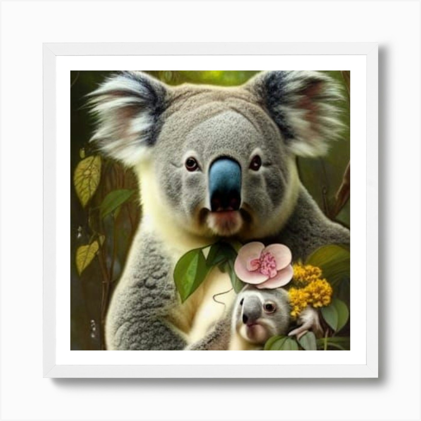 Watercolor Koala Bear Decor Colorful Koala Playig Guita Wall Art Starry  Night Painting Cute Animal Canvas Art Print Poster Baby Gift Nursery Decor