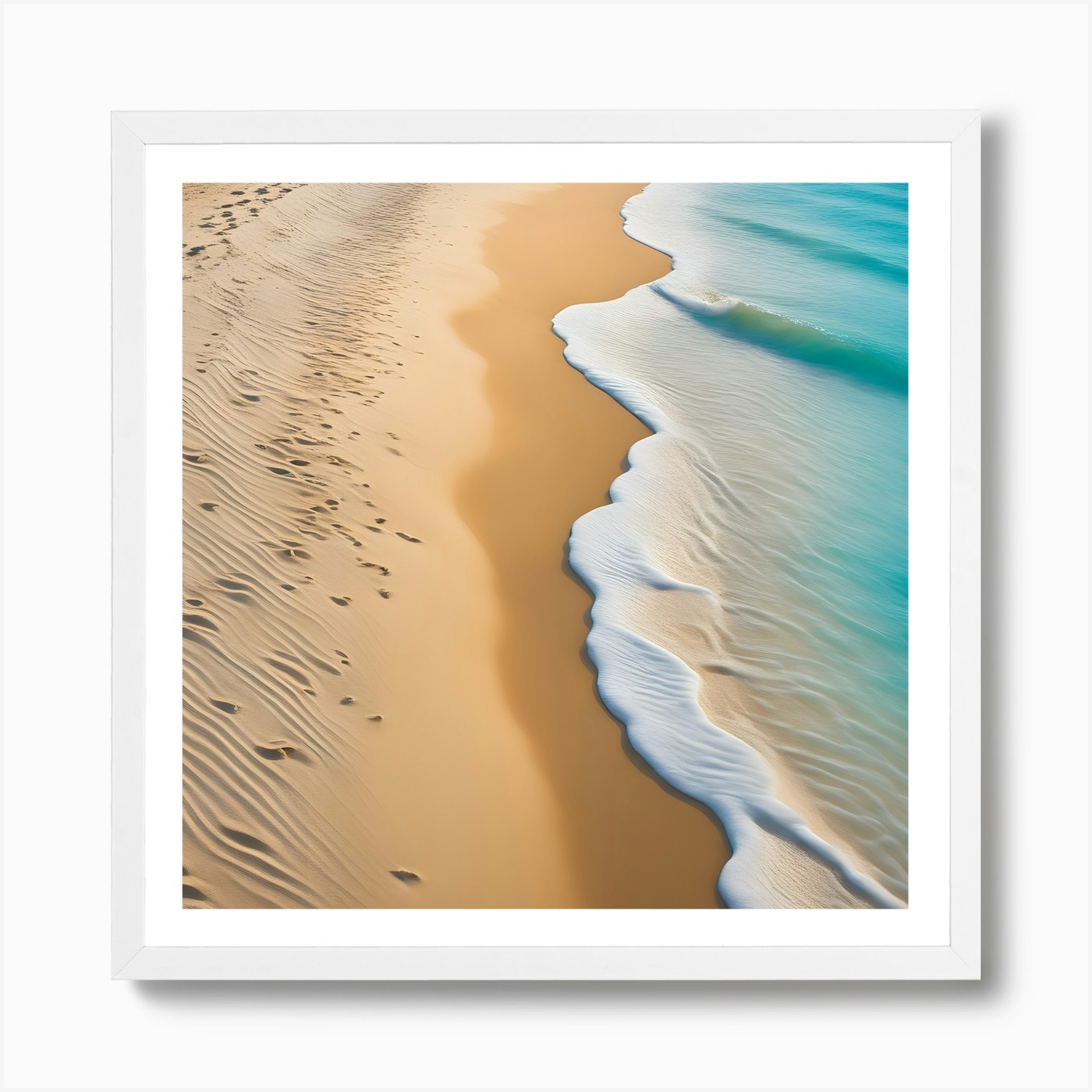 sand beach with waves in summer