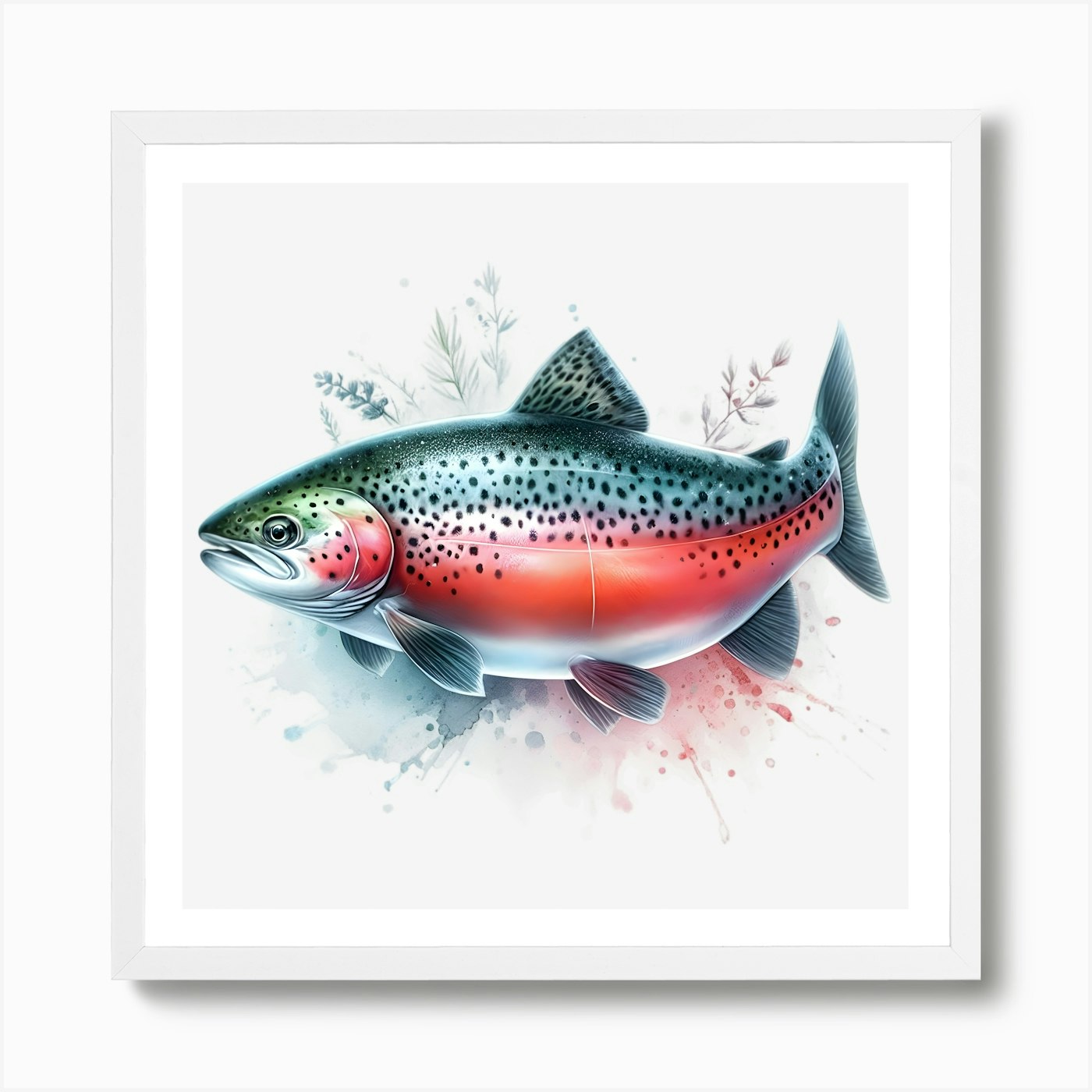 Jumping Trout Good ( Animals > Sea Life > Fish > Trout art) - 24x24x.25