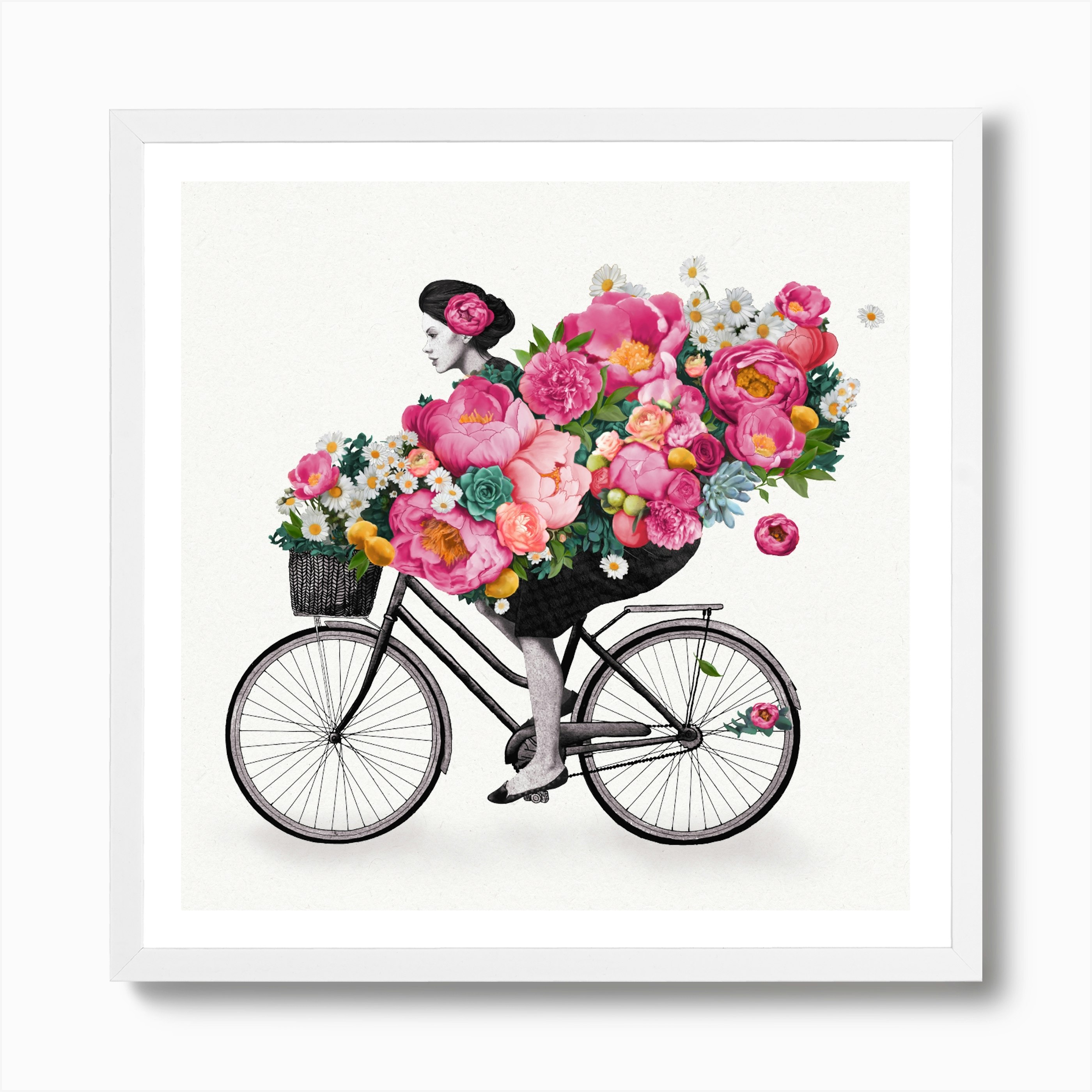 Floral Bicycle Art Print | Free Shipping | Fy