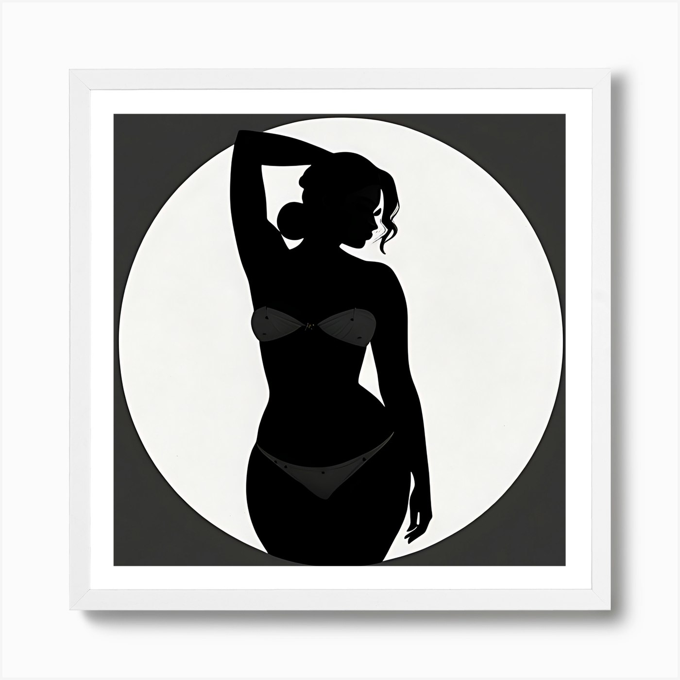 Monochrome silhouette of woman with swimsuit bra Vector Image