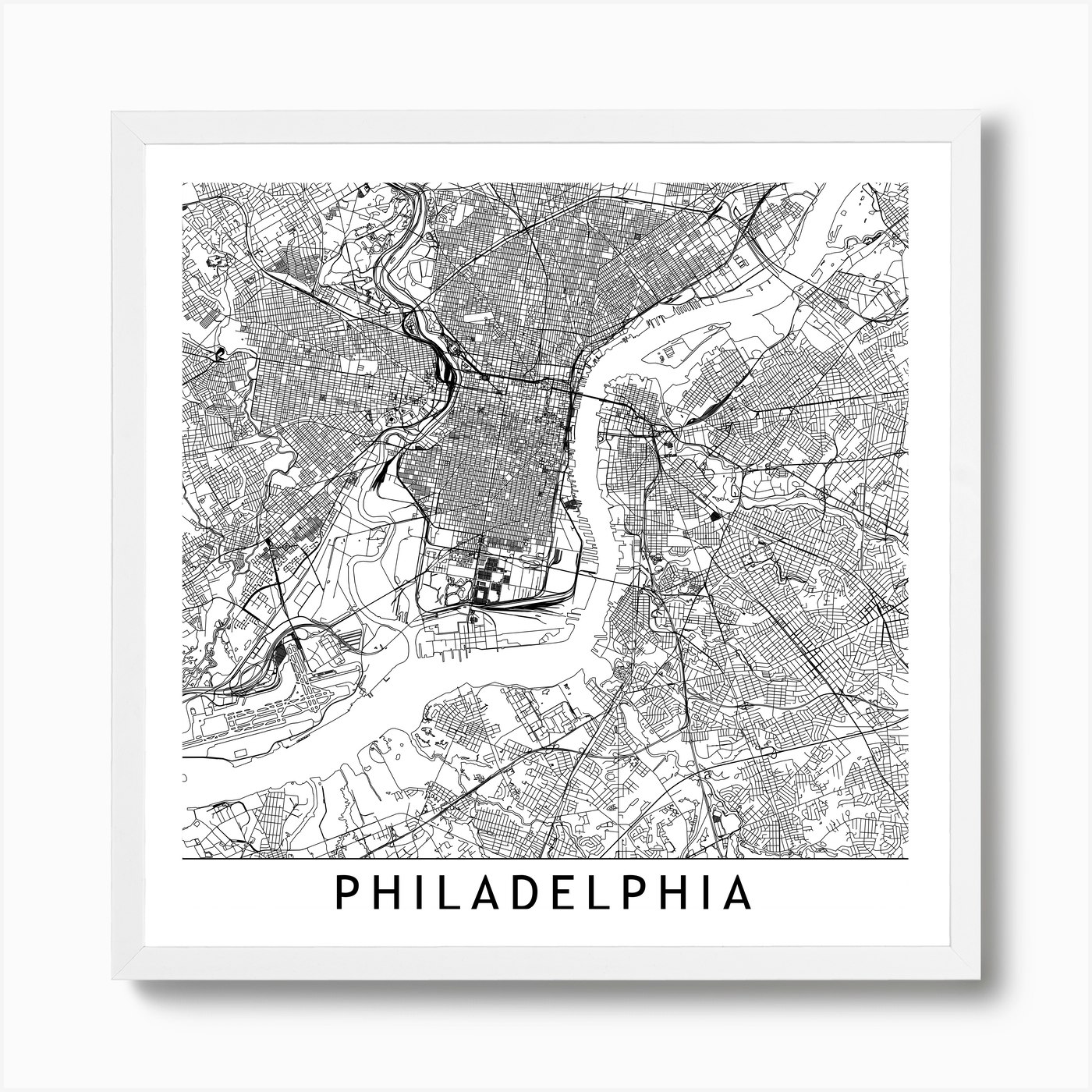 Philadelphia Map Art Print by multipliCITY - Fy