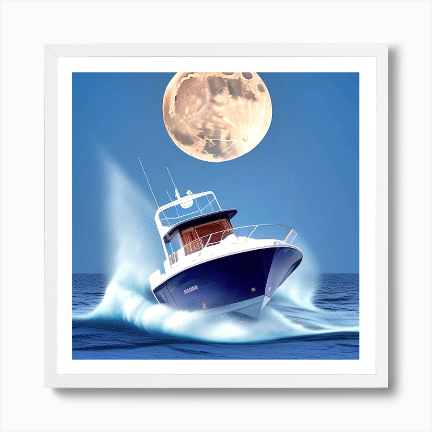 Boat In The Moonlight 7 Art Print by MdsArts - Fy