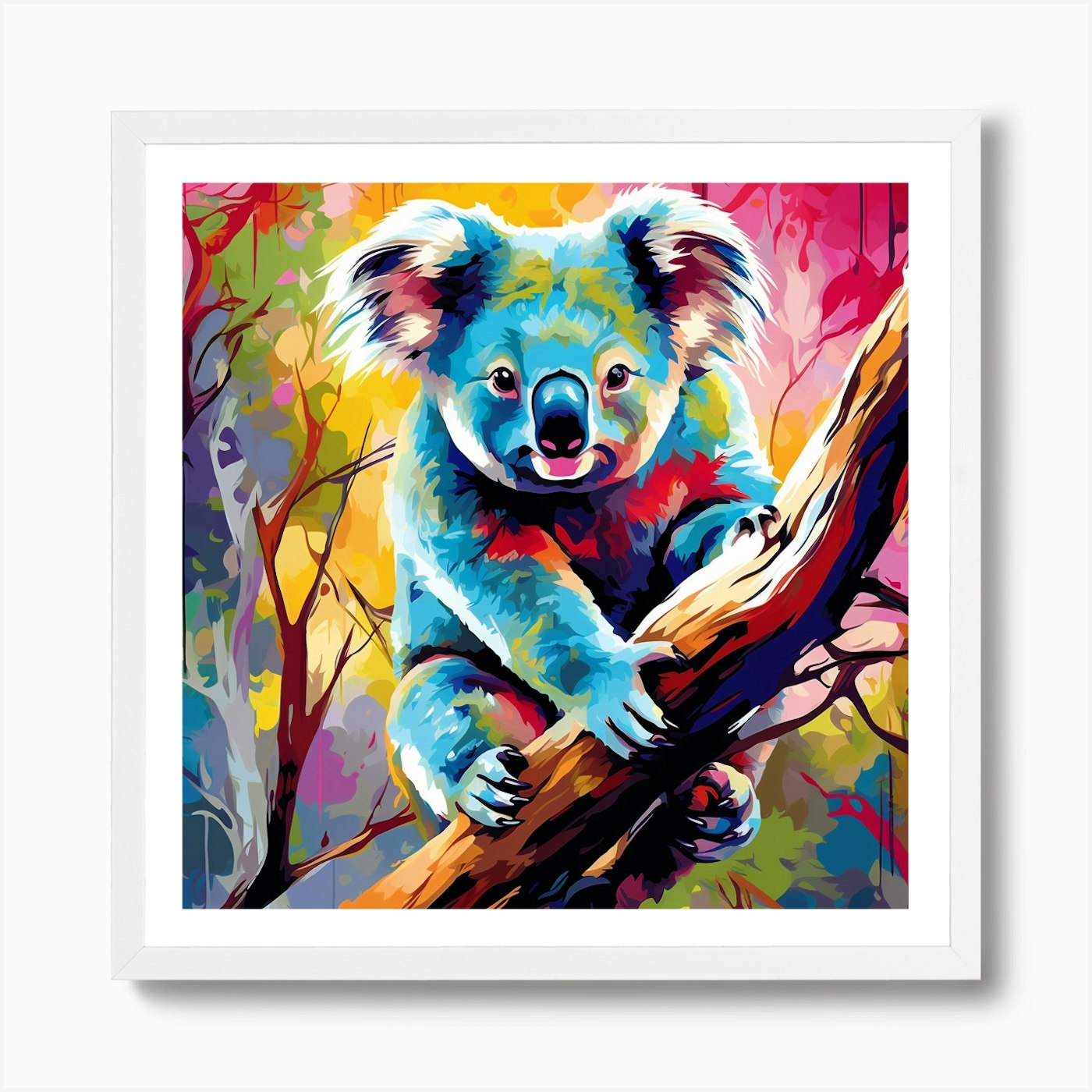 White Multicolor Koala Wallet