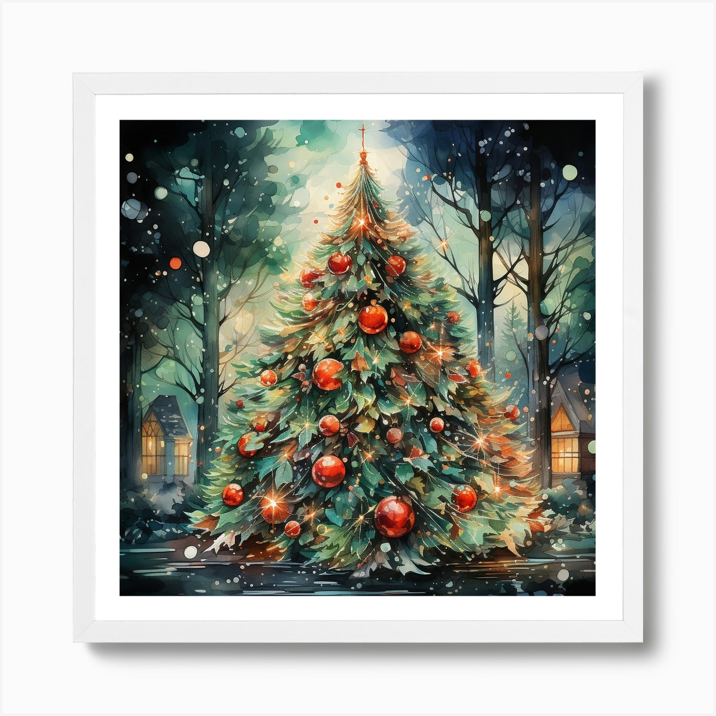 Vintage Christmas tree 2  Original 5x7 canvas painting – Sarah