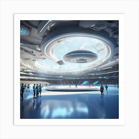 Dreamshaper V7 A Futuristic Sports Arena With Antigravity Tech 0 Art Print