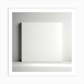 Mock Up Blank Canvas White Pristine Pure Wall Mounted Empty Unmarked Minimalist Space P (18) Art Print