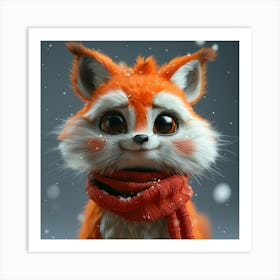 Fox In The Snow Art Print