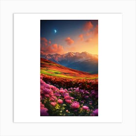 Sunset In The Mountains 11 Art Print