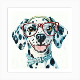 Dalmatian In Glasses Art Print