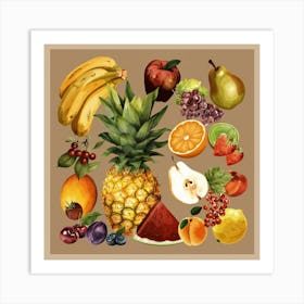 Fruits Botanical Art Art Print