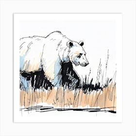 Editorial Art White Background Polar Bear Art Print