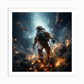 Astronaut In Space Art Print