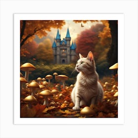 Cat In The Forest Art Print