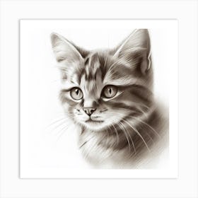 Cat Drawing Art Print