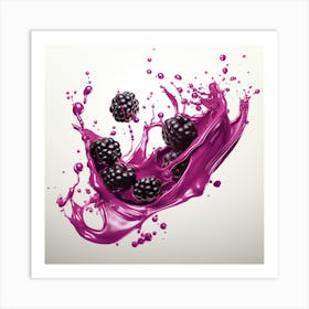 Blackberry Splash 3 Art Print