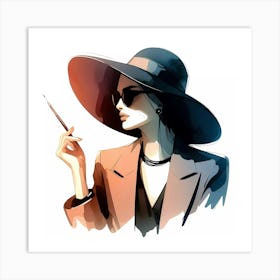 Lady In A Hat Art Print